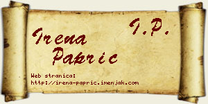 Irena Paprić vizit kartica